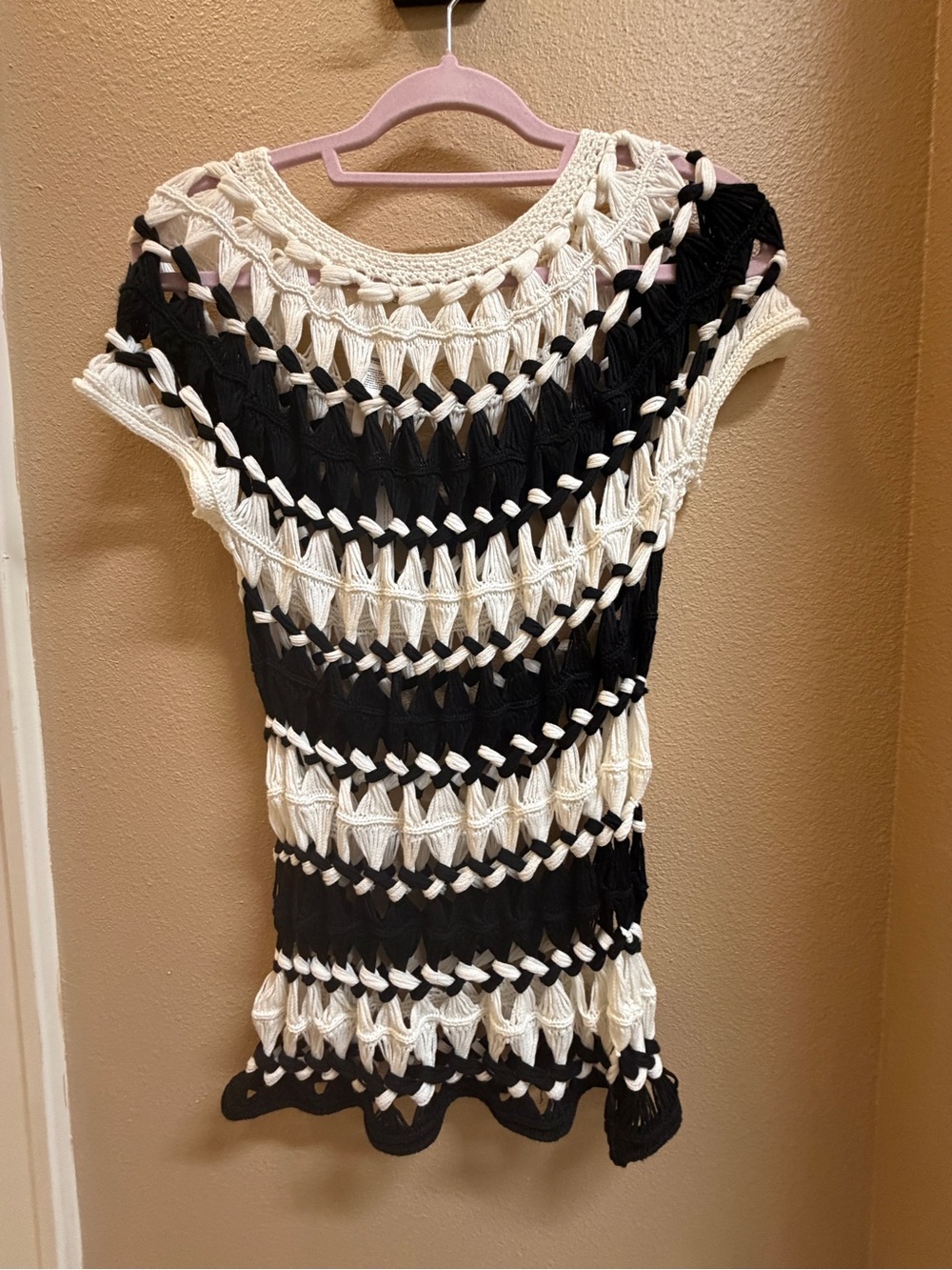 Chico's Black and White Crochet Tunic